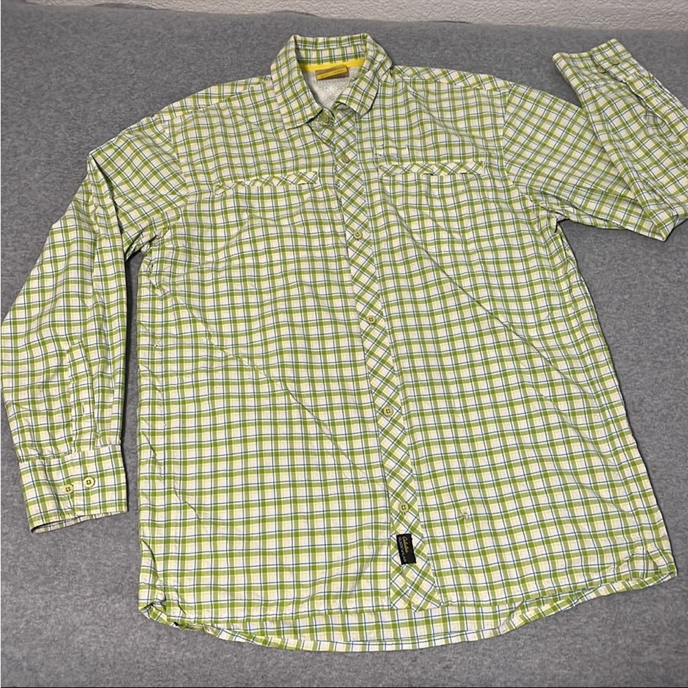 Mens Cabelas Vented Outdoors Fishing Hiking Shirt Medium Button Longsleeve